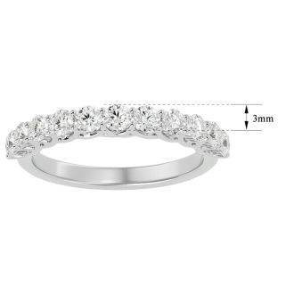 Moissanite Engagement Ring; 3/4 Carat Moissanite Wedding Band In 14 Karat White Gold