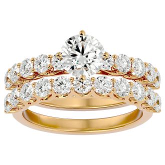 2 1/2 Carat Diamond Bridal Set In 14 Karat Yellow Gold