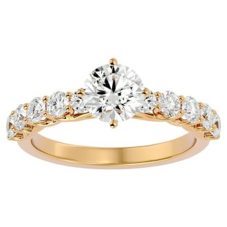 1 3/4 Carat Diamond Engagement Ring In 14 Karat Yellow Gold