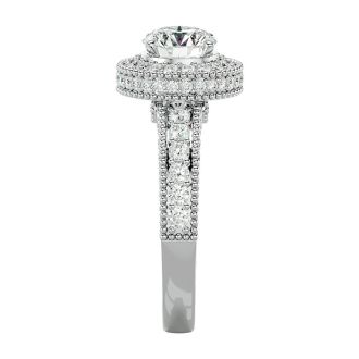 2 1/2 Carat Halo Diamond Engagement Ring In 2.4 Karat White Gold™