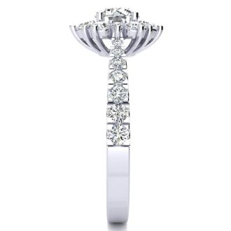 2 Carat Round Shape Halo Diamond Engagement Ring In 2.4K White Gold™