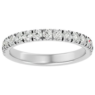 1/2 Carat Diamond Wedding Band In 14 Karat White Gold