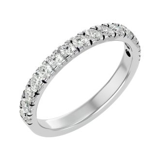 1/2 Carat Diamond Wedding Band In 14 Karat White Gold