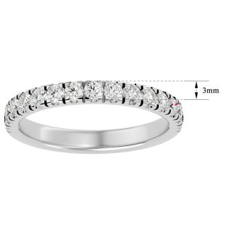 1/2 Carat Diamond Wedding Band In 14 Karat White Gold