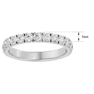 Moissanite Engagement Ring; 1 Carat Moissanite Wedding Band In 14 Karat White Gold