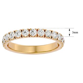 Moissanite Engagement Ring; 1 Carat Moissanite Wedding Band In 14 Karat Yellow Gold