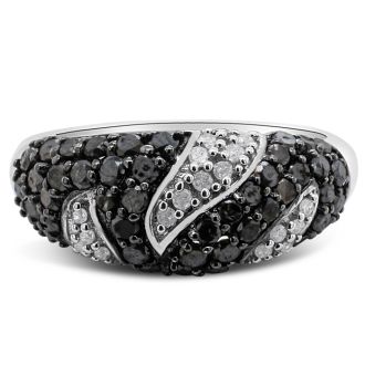 1 Carat Black and White Diamond Intricate Ring In Sterling Silver. Really Amazing Ring At An Incredibly Price!