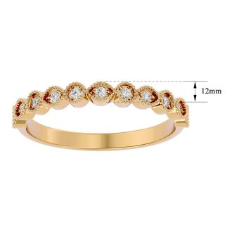 1/10 Carat Diamond Wedding Band In 14 Karat Yellow Gold