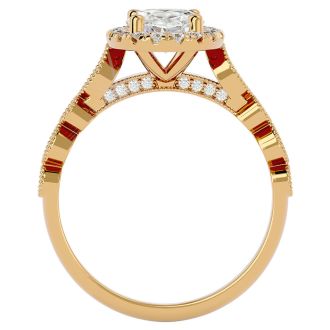 1 3/4 Carat Oval Shape Diamond Engagement Ring In 14 Karat Yellow Gold