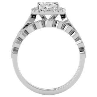 2 Carat Oval Shape Diamond Bridal Set In 14 Karat White Gold