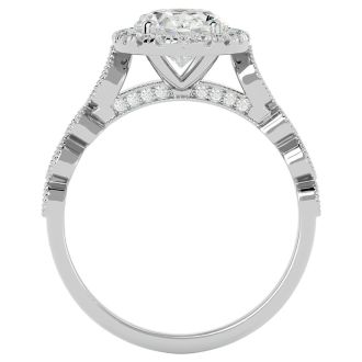 2 1/2 Carat Oval Shape Diamond Engagement Ring In 14 Karat White Gold