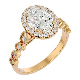 2 1/2 Carat Oval Shape Diamond Engagement Ring In 14 Karat Yellow Gold