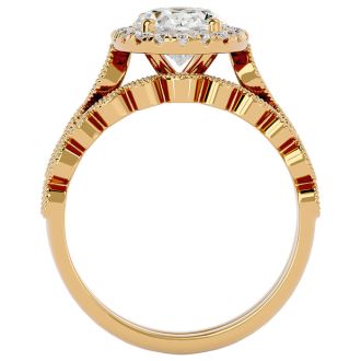 2 1/2 Carat Oval Shape Diamond Bridal Set In 14 Karat Yellow Gold