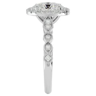 2 1/2 Carat Oval Shape Diamond Engagement Ring In 14 Karat White Gold