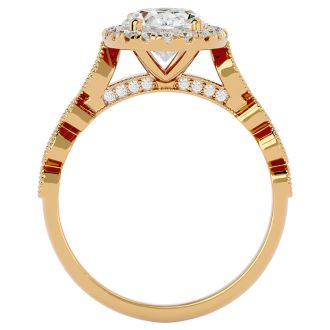 2 1/2 Carat Oval Shape Diamond Engagement Ring In 14 Karat Yellow Gold