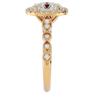 2 1/2 Carat Oval Shape Diamond Engagement Ring In 14 Karat Yellow Gold