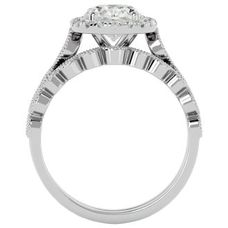 2 1/2 Carat Oval Shape Diamond Bridal Set In 14 Karat White Gold