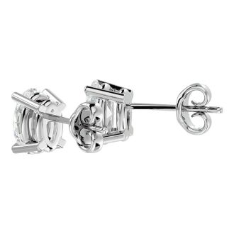1 Carat Oval Shape Moissanite Stud Earrings In Platinum