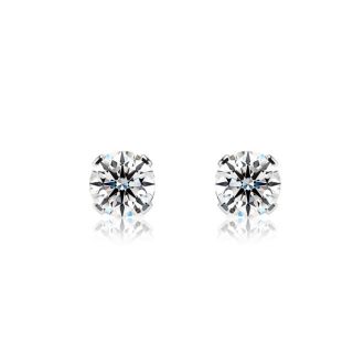 Diamond Stud Earrings! 1/2 Carat Stud Earrings In White Gold.  Shiny, Shimmering, Bright Natural Diamonds!