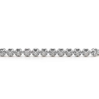 Almost 1 Carat Moissanite Tennis Bracelet In Sterling Silver, Adjustable 6-9 inches