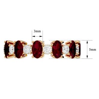 Eternity Ring Size 4.5 3 Carat Ruby and Moissanite Eternity Ring In 14 Karat Yellow Gold