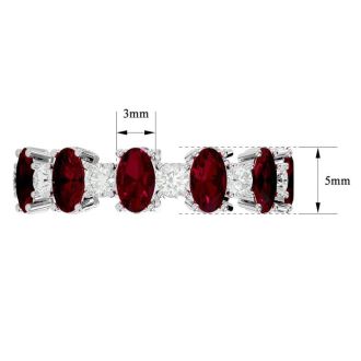 Eternity Ring Size 6.5 3 1/2 Carat Ruby and Diamond Eternity Ring In 14 Karat White Gold