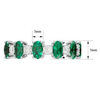 Eternity Ring Size 7 3 1/2 Carat Emerald and Moissanite Eternity Ring In 14 Karat White Gold