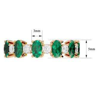 Eternity Ring Size 8.5 3 3/4 Carat Emerald and Moissanite Eternity Ring In 14 Karat Yellow Gold