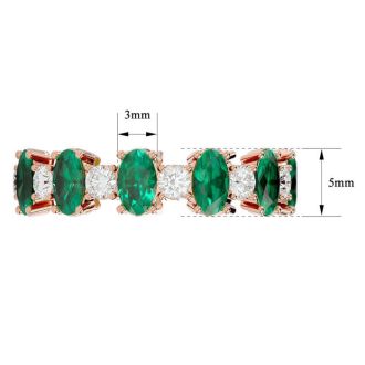 Eternity Ring Size 4.5 3 Carat Emerald and Moissanite Eternity Ring In 14 Karat Rose Gold