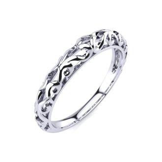 Matching Vintage Engagement Wedding Band In 14 Karat White Gold