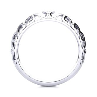 Matching Vintage Engagement Wedding Band In 14 Karat White Gold
