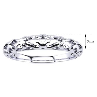 Matching Vintage Engagement Wedding Band In 14 Karat White Gold
