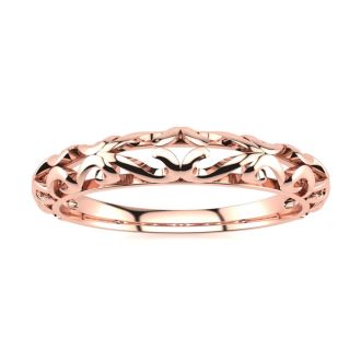 Matching Vintage Engagement Wedding Band In 14 Karat Rose Gold