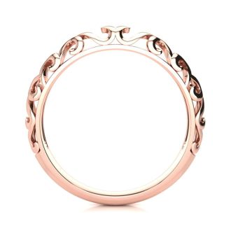 Matching Vintage Engagement Wedding Band In 14 Karat Rose Gold