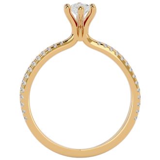 1 Carat Marquise Shape Diamond Engagement Ring In 14 Karat Yellow Gold