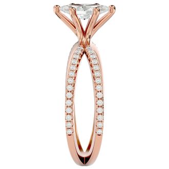 1 Carat Marquise Shape Diamond Engagement Ring In 14 Karat Rose Gold