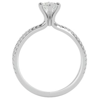1 1/4 Carat Marquise Shape Diamond Engagement Ring In 14 Karat White Gold