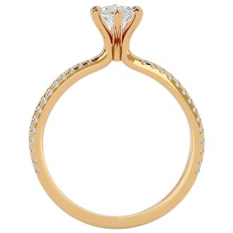 1 1/4 Carat Marquise Shape Diamond Engagement Ring In 14 Karat Yellow Gold