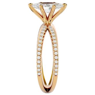 1 1/4 Carat Marquise Shape Diamond Engagement Ring In 14 Karat Yellow Gold