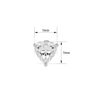 1 Carat Heart Shape Moissanite Stud Earrings In 14 Karat White Gold