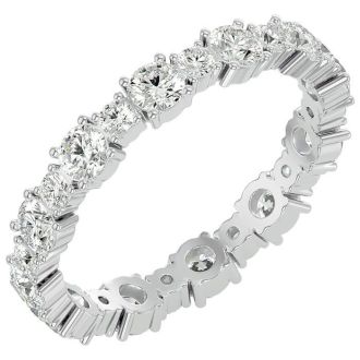1 1/2 Carat Moissanite Eternity Ring In 14 Karat White Gold, Ring Size 5.5