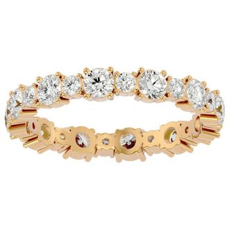 1 1/2 Carat Moissanite Eternity Ring In 14 Karat Yellow Gold, Ring Size 7.5