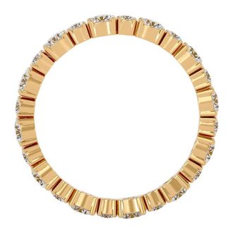 1 1/2 Carat Moissanite Eternity Ring In 14 Karat Yellow Gold, Ring Size 8