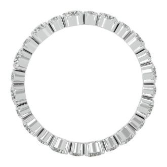 1 1/2 Carat Diamond Eternity Ring In 14 Karat White Gold, Ring Size 6.5