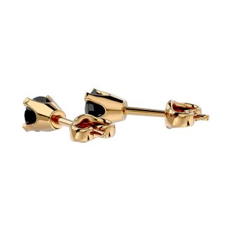 1/4ct Black Diamond Stud Earrings In Yellow Gold