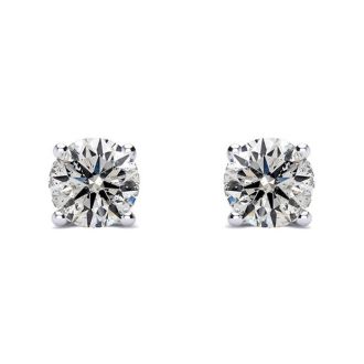 1 Carat Diamond Stud Earrings In 14 Karat White Gold