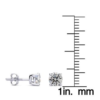 1 Carat Diamond Stud Earrings In 14 Karat White Gold