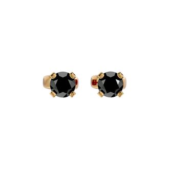 1/3ct Black Diamond Stud Earrings In Yellow Gold