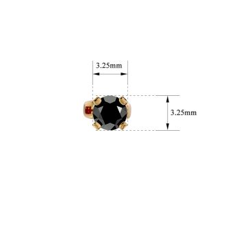 1/3ct Black Diamond Stud Earrings In Yellow Gold