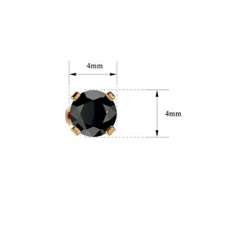 1/2ct Black Diamond Stud Earrings In Yellow Gold
